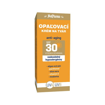 Opaľovací krém na tvár anti-aging SPF30, 1 x 50 ml