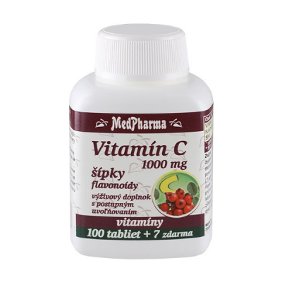 Vitamín C 1000 mg so šípkami, predĺžený účinok, 107 tbl