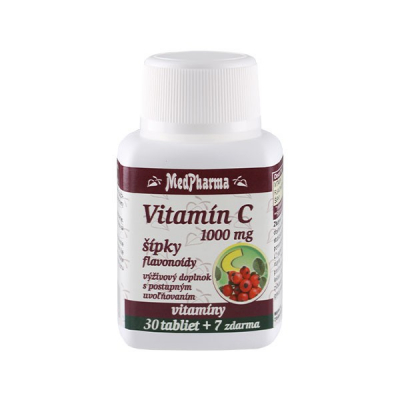 Vitamín C 1000 mg so šípkami, predĺžený účinok, 37 tbl