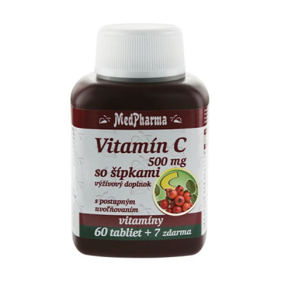Vitamín C 500 mg so šípkami, predĺžený účinok, 67 tbl