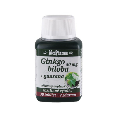 Ginkgo biloba 30 mg + Guarana, 37 tbl