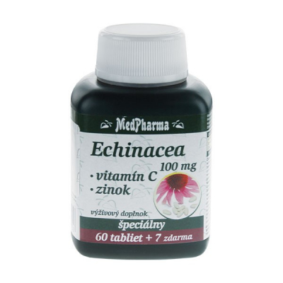 Echinacea 100 mg + Vitamín C + Zinok,  67 tbl