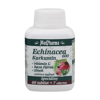Echinacea 600 FORTE + kurkumín + vit. C + čierna baza + zinok, 67 tbl