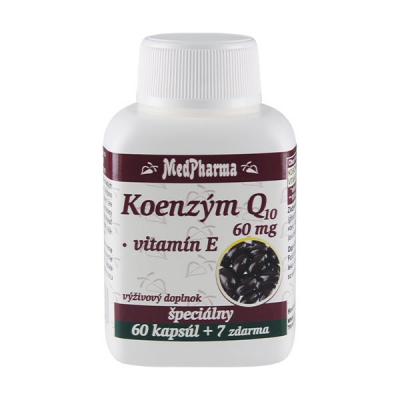 Koenzým Q10 60 mg + vitamín E, 67 kaps.
