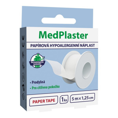 MedPlaster Papierová náplasť, 5 m x 1,25 cm