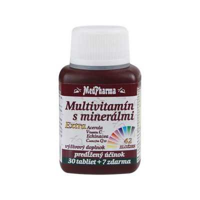 Multivitamín s minerálmi 42 zložiek + extra C, Q10, 37 tbl