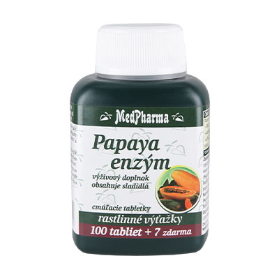 Papaya enzým - cmúľacie pastilky, 107 ks