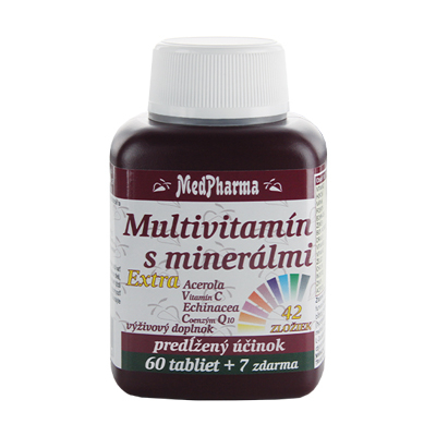 Multivitamín s minerálmi 42 zložiek + extra C, Q10, 67 tbl