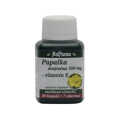 Pupalka dvojročná 500 mg + Vitamín E, 37 kpsl