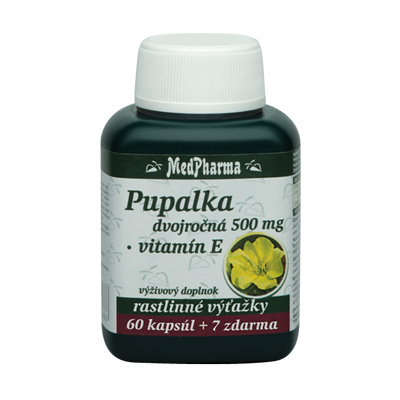 Pupalka dvojročná 500 mg + Vitamín E, 67 kpsl