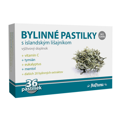 Bylinné pastilky s islandským lišajníkom, 36 ks
