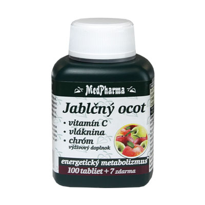 Jablčný ocot + Vitamín C + Vláknina + Chróm, 107 tbl