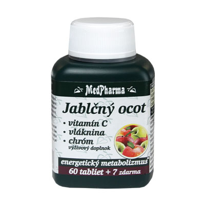 Jablčný ocot + Vitamín C + Vláknina + Chróm, 67 tbl