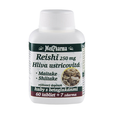Reishi 250 mg + hliva ustricovitá, 67 tbl.