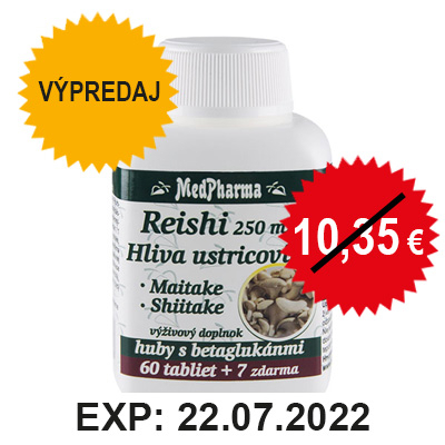 VÝPREDAJ / Reishi 250 mg + hliva ustricovitá, 67 tbl.