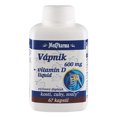 Vápnik 600 mg + Vitamín D – liquid, 67 kpsl