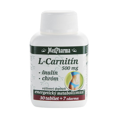 L-carnitín  500 mg + Inulín + Chróm, 37 tbl