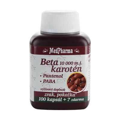 Betakarotén 10.000 m.j. + Pantenol + PABA, 107 kaps.
