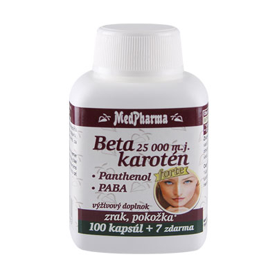 Betakarotén 25.000 m.j. + Pantenol + PABA,  107 kaps.