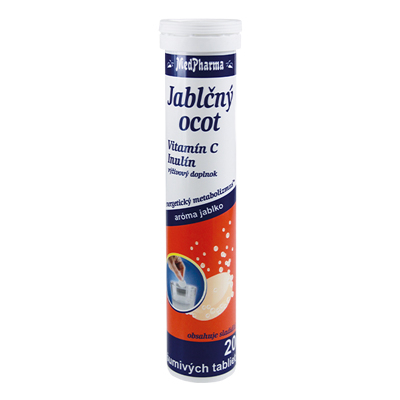 Jablčný ocot + Inulín + Vitamín C,  20 šumivých tabliet