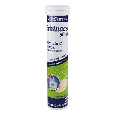Echinacea 50 mg + Vitamín C + Zn, 20 šumivých tabliet