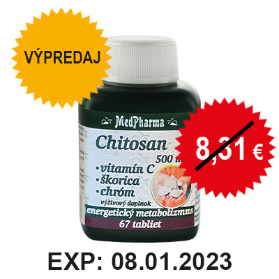 Výpredaj – Chitosan 500 mg + Vitamín C + Škorica + Chróm, 67 tbl