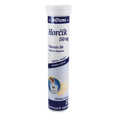 Horčík 150 mg + Vitamín B6, 20 šumivých tabliet