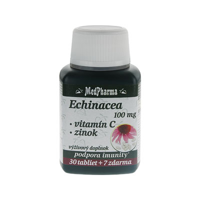 Echinacea 100 mg + Vitamín C + Zinok,  37 tbl