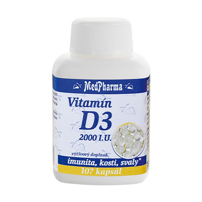 Vitamín D3 2000 I.U., 107 kpsl.