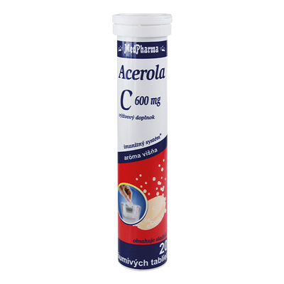 Vitamín C 600 mg + Acerola 200 mg ,  20 šumivých tabliet
