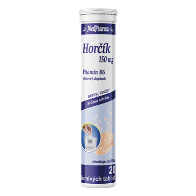 Horčík 150 mg + Vitamín B6, 20 šumivých tabliet