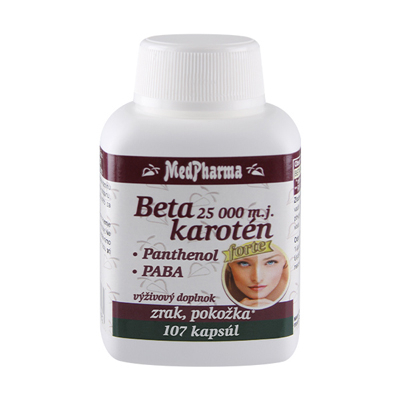 Betakarotén 25.000 m.j. + Pantenol + PABA,  107 kaps.