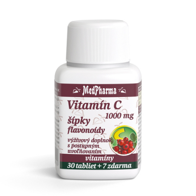 Vitamín C 1000 mg so šípkami, predĺžený účinok, 37 tbl