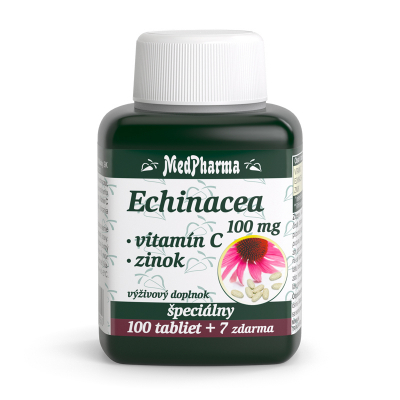 Echinacea 100 mg + Vitamín C + Zinok, 107 tbl