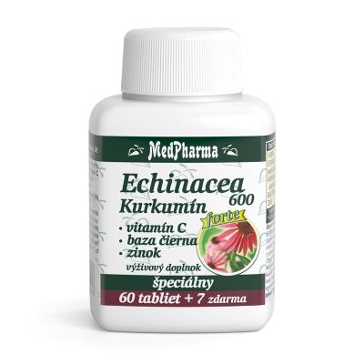 Echinacea 600 FORTE + kurkumín + vit. C + čierna baza + zinok, 67 tbl