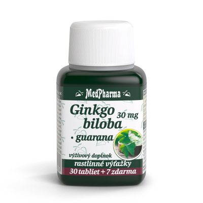Ginkgo biloba 30 mg + Guarana, 37 tbl