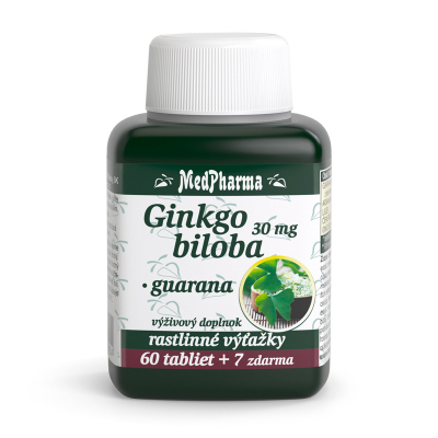 Ginkgo biloba 30 mg + Guarana,  67 tbl