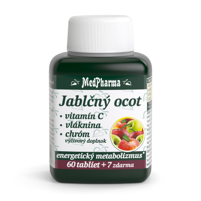 Jablčný ocot + Vitamín C + Vláknina + Chróm, 67 tbl