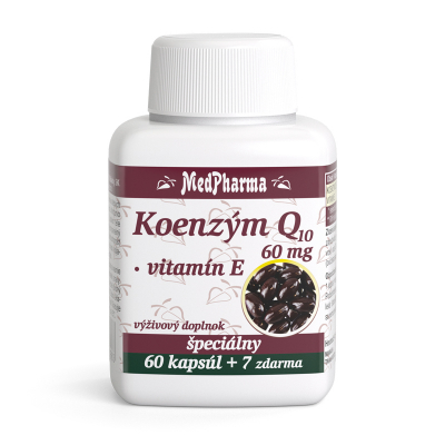 Koenzým Q10 60 mg + vitamín E, 67 kaps.