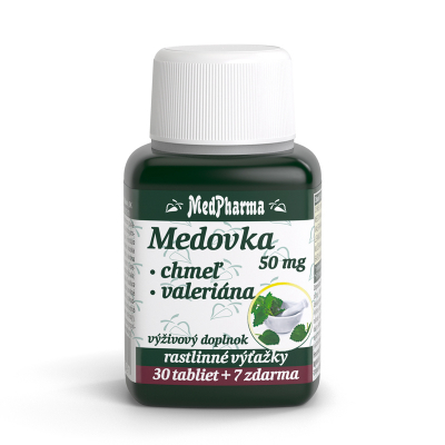 Medovka 50 mg + Chmeľ + Valeriána, 37 tbl