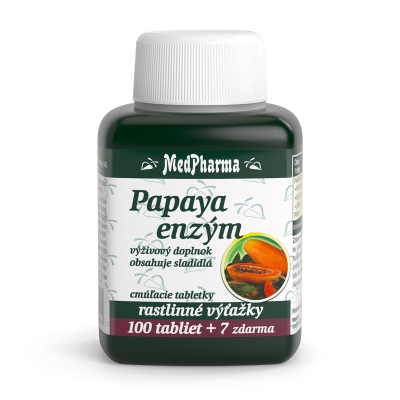 Papaya enzým - cmúľacie pastilky, 107 ks