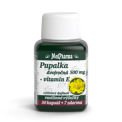 Pupalka dvojročná 500 mg + Vitamín E, 37 kpsl