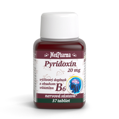 Pyridoxín (vitamín B6) 20 mg, 37 tbl