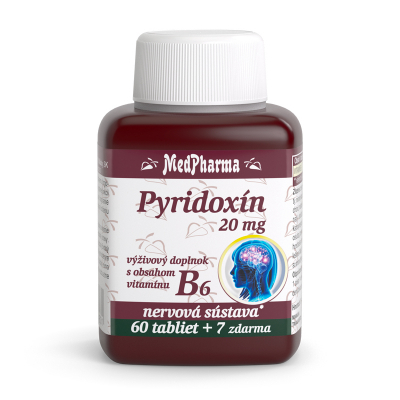 Pyridoxín (vitamín B6) 20 mg, 67 tbl