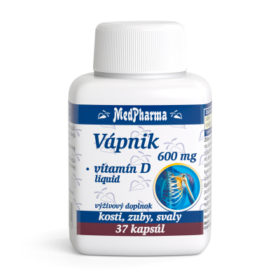 Vápnik 600 mg + Vitamín D – liquid, 37 kpsl