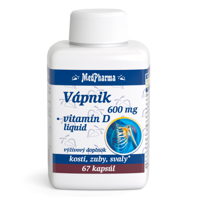 Vápnik 600 mg + Vitamín D – liquid, 67 kpsl