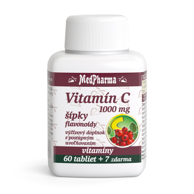 Vitamín C 1000 mg so šípkami, predĺžený účinok, 67 tbl