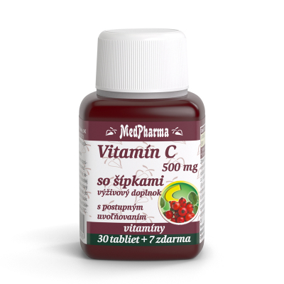 Vitamín C 500 mg so šípkami, predĺžený účinok, 37 tbl