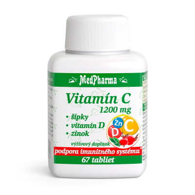Vitamín C 1200 mg – šípky, vitamín D, zinok, 67 tbl