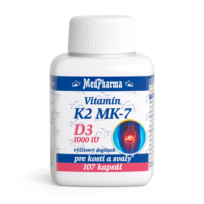 Vitamín K2 MK-7 + D3 1000 IU, 107 kpsl.